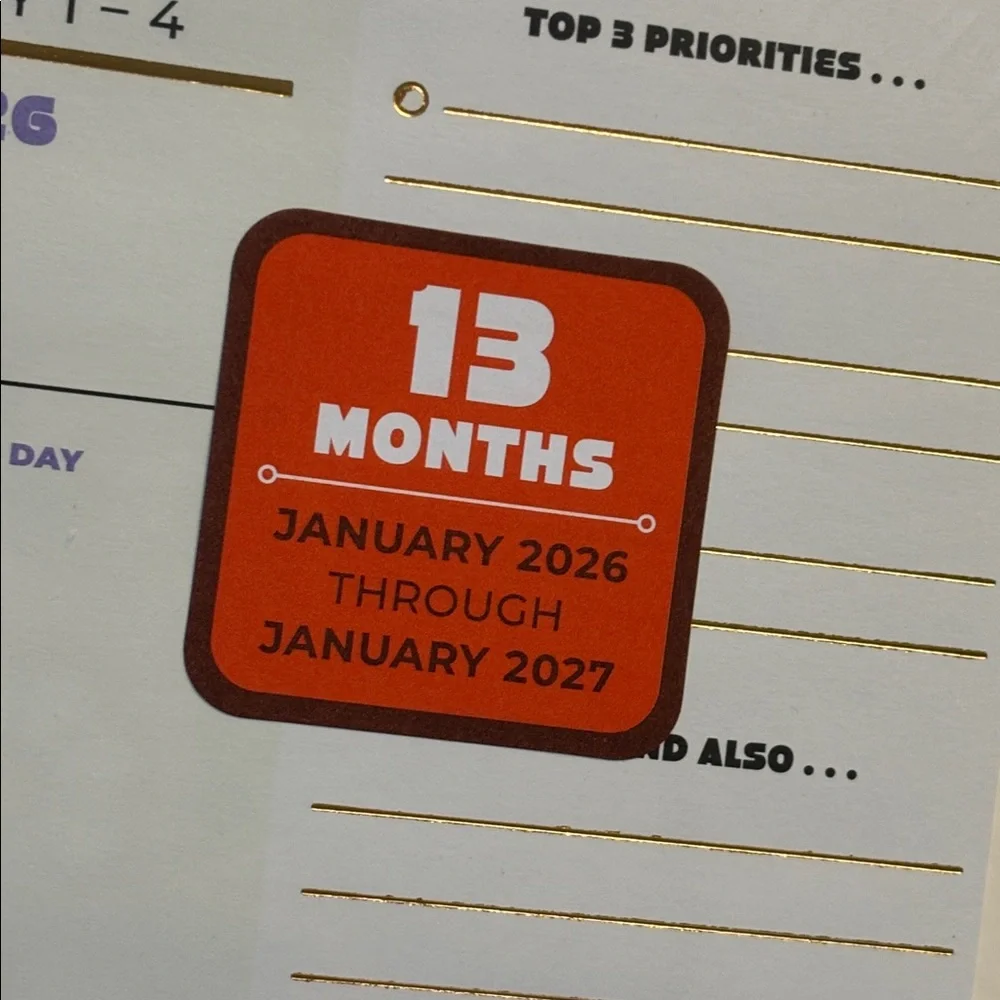 Knock Knock 2026 Desktop Calendar 13 Month Weekly Planner Pad